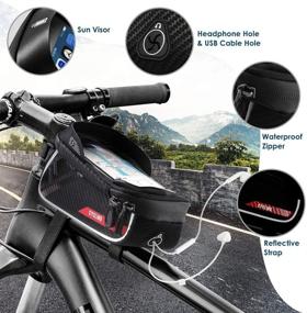 img 1 attached to 🚲 JHVW Bike Frame Bag: Waterproof Touch Screen Case & Large Capacity Phone Storage for Android/iPhone (Under 6.5")