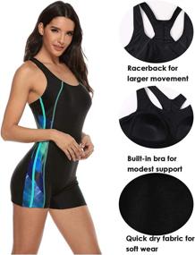 img 3 attached to 👙 Women's Boyleg Racerback Unitard Swimsuit by Beautyin - Ideal for Swimming