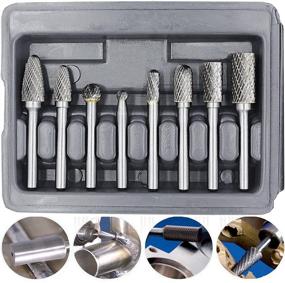 img 4 attached to 🔪 High-Quality 8Pcs Carbide Burr Set 1/4'' Shank for Metal - Tungsten Carbide Double Cut Rotary Cutting Burr Set Die Grinder Bit for Precise Grinding, Polishing, and Carving