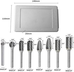 img 3 attached to 🔪 High-Quality 8Pcs Carbide Burr Set 1/4'' Shank for Metal - Tungsten Carbide Double Cut Rotary Cutting Burr Set Die Grinder Bit for Precise Grinding, Polishing, and Carving