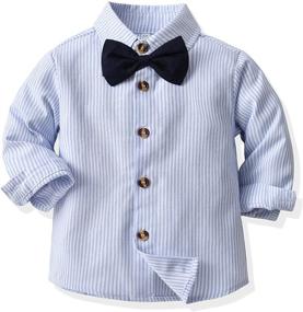 img 2 attached to 👕 Toddlers Boys' Clothes Sleeves Suspender Clothing & Sets - Perfect Fashion for Little Trendsetters