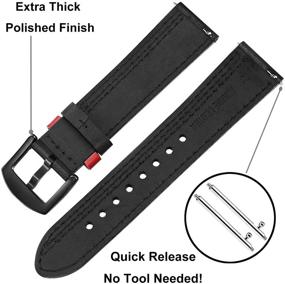 img 1 attached to 🔗 TRUMiRR Genuine Leather Double Color Band - Quick Release Strap for Samsung Galaxy Watch 46mm / Galaxy Watch 3 45mm, Gear S3 Classic/Frontier, Gear 2 Neo Live - Black