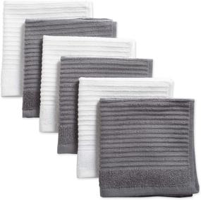 img 4 attached to 🧽 Ultra-Absorbent Terry Ribbed Dish Cloths Set - DII 100% Cotton, 6-Pack Gray Kitchen Cleaning Drying Towels - Dishcloth S Piece