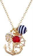 🚢 gold tone nautical cluster anchor ship wheel charm necklace by lux accessories logo