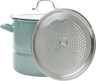 🍲 16-quart kenmore broadway steamer stock pot with insert and lid in glacier blue logo