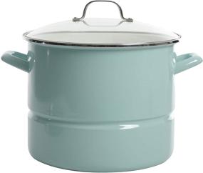 img 3 attached to 🍲 16-Quart Kenmore Broadway Steamer Stock Pot with Insert and Lid in Glacier Blue