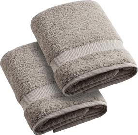 img 4 attached to 🛀 Premium Silver-Gray Hand Towel Set, (20 x 30 Inches) – 100% Long-Staple Cotton – Ultra Soft/Plush/Thick – Highly Absorbent – Luxurious Hotel Quality – Set of 2