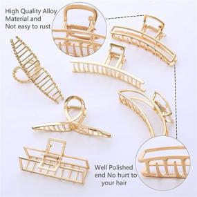 img 3 attached to LUKACY 6 Pack Large Metal Hair Claw Clips - Nonslip 4 Inch Big Gold Hair Clamps, Perfect Jaw Hair 💇 Clamps for Women with Thinner or Thick Hair Styling, Strong Hold Hair Grip, Fashionable Hair Accessories, Ideal Christmas Gifts for Women