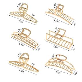 img 1 attached to Краб-заколка из металла LUKACY с негорючим покрытием, 6 штук в упаковке - золотистый цвет, 4 дюйма, для создания любых причёсок, удобно держится волосы, стильный аксессуар для волос, идеальный подарок на Рождество для женщин