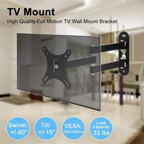 img 2 attached to 📺 Full Motion Articulating TV Wall Mount Bracket for 13-26 inch LED LCD Plasma Flat Screen Monitors up to VESA 100x100mm and 33lbs with Tilting Capability