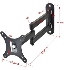 img 3 attached to 📺 Full Motion Articulating TV Wall Mount Bracket for 13-26 inch LED LCD Plasma Flat Screen Monitors up to VESA 100x100mm and 33lbs with Tilting Capability