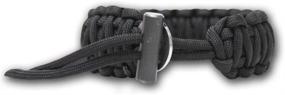 img 1 attached to 🐍 Bison Designs Cobra Pattern Flint and Knife Paracord Survival Bracelet - Black (Adjustable) - Premium Outdoor Gear for Emergencies