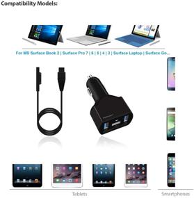 img 3 attached to BatPower CCS 110W Car Charger: Compatible with Microsoft Surface Book Laptop 4 3 2 🔌 1, Surface Pro X 7 6 5 4 3 Go Tablet - Vehicle Adapter, DC 12v-24v