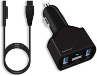 batpower ccs 110w car charger: compatible with microsoft surface book laptop 4 3 2 🔌 1, surface pro x 7 6 5 4 3 go tablet - vehicle adapter, dc 12v-24v logo