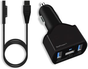 img 4 attached to BatPower CCS 110W Car Charger: Compatible with Microsoft Surface Book Laptop 4 3 2 🔌 1, Surface Pro X 7 6 5 4 3 Go Tablet - Vehicle Adapter, DC 12v-24v