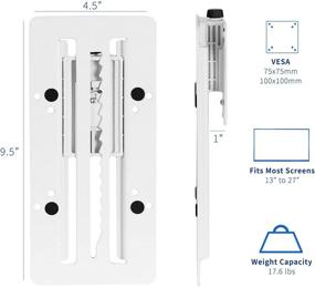 img 3 attached to 🖥️ Enhance Ergonomics with VIVO Height Adjustable VESA Adapter – Perfect for 13 to 27 inch Monitor, Individual Screen Bracket Kit in White, STAND-VAD3W