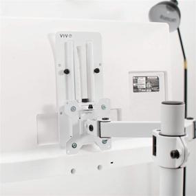 img 1 attached to 🖥️ Enhance Ergonomics with VIVO Height Adjustable VESA Adapter – Perfect for 13 to 27 inch Monitor, Individual Screen Bracket Kit in White, STAND-VAD3W