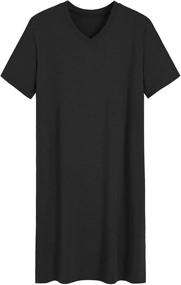 img 4 attached to 👕 Latuza Viscose Nightshirt: Comfortable LightGray Men's Sleepwear & Lounge Shirt