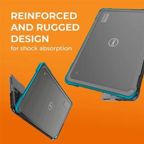 img 2 attached to 📚 Gumdrop Dell 3100 Chromebook Clamshell SlimTech Case - Heavy Duty Rugged Protection with Thick Silicone Bumper Skin and PC Frame (Teal)
