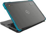 📚 gumdrop dell 3100 chromebook clamshell slimtech case - heavy duty rugged protection with thick silicone bumper skin and pc frame (teal) logo
