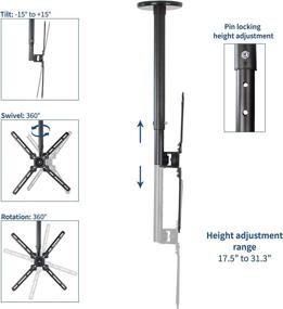 img 1 attached to 📺 VIVO Manual Flat Ceiling TV Mount with Universal Sound Bar Bracket - Fits 23 to 55 inch Screens - TV and Soundbar Mount Combo