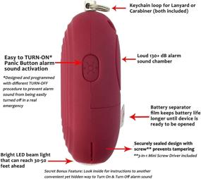 img 3 attached to 🚨 MaxxmAlarm Сменная батарея SOS сигнализация личной безопасности защитная кнопка - 130 дБ сигнал с светодиодным светом - Безопасность (Матовый Рубин)