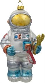 img 4 attached to 5-Inch Astronaut in Open Space Glass Christmas Ornament by BestPysanky