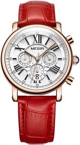 img 4 attached to MEGIR Elegant Leather Chronograph Stopwatch