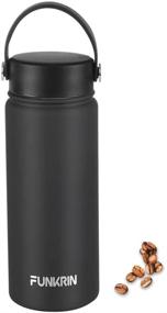 img 4 attached to Funkrin Insulated Ceramic-Coated Coffee Travel Mug, 18oz Leak-Proof Water Bottle with Lid and Handle, Stainless Steel Vacuum Double Wall Thermos Tumbler Cup for Office, School, Party, Outdoors