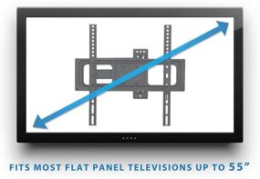 img 1 attached to Mount-It! Full Motion TV Wall Mount Bracket - Swivel, Tilt, Articulating for 📺 26-55 Inch Flat Screen TVs - Extended Arm up to 17-Inch - 77lb Capacity (Black)