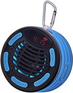 🔊 szgmjia ipx7 waterproof portable shower wireless speaker with led display, fm radio, suction cup, rgb colorful led light, tws, loud stereo sound for pool beach home party travel - bluetooth speaker логотип