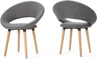 christopher knight home keegan fabric modern dining chairs, 2-pcs set: light grey elegance for your dining space логотип