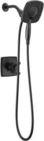 img 4 attached to Delta Faucet Ashlyn 17 Series Matte Black Shower Trim Kit with In2ition 2-in-1 Shower Head and Handheld Spray - Complete Shower Fixture, T17264-BL-I (Valve Not Included)