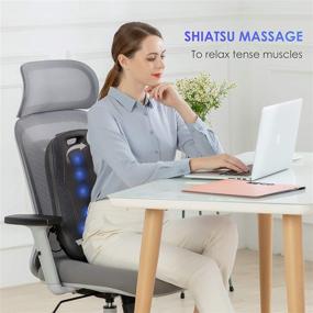 img 3 attached to 🔥 Portable Shiatsu Back Massager with Heat - Adjustable Massage Cushion for Home/Office Use - Ideal Gifts for Women and Men