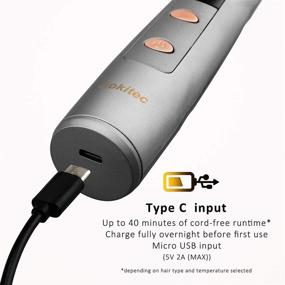 img 2 attached to 🔌 Cordless Curling Iron: Aokitec 3/4 inch Ceramic Coating Hair Curler – 5200mAh Battery, 420°F Instant Heating – USB Charging, Travel Friendly (Glove Included)