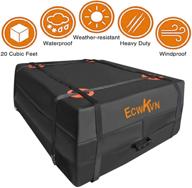 🚗 ecwkvn car rooftop cargo carrier bag: 20 cubic ft waterproof with 6 reinforced straps + storage bag - heavy duty roof cargo luggage bag for all vehicles with/without racks logo