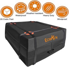 img 4 attached to 🚗 ECWKVN Car Rooftop Cargo Carrier Bag: 20 Cubic Ft Waterproof with 6 Reinforced Straps + Storage Bag - Heavy Duty Roof Cargo Luggage Bag for All Vehicles with/Without Racks