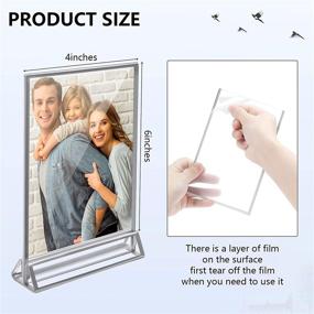 img 3 attached to Jetec 6 Pieces Clear Acrylic Double Sided Frames Display Holder Vertical Stand Picture Frames Sign Holder For Restaurant Wedding Table Numbers Menu Recipe Cards And Art Display (Silver