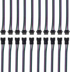 img 4 attached to 💡 BTF-LIGHTING 10 Pairs Female/Male 4pin SM JST 15cm Cable connectors for RGB 5050 3528 WS2801 APA02 Led Strips