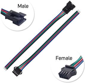 img 1 attached to 💡 BTF-LIGHTING 10 Pairs Female/Male 4pin SM JST 15cm Cable connectors for RGB 5050 3528 WS2801 APA02 Led Strips