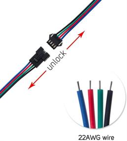 img 2 attached to 💡 BTF-LIGHTING 10 Pairs Female/Male 4pin SM JST 15cm Cable connectors for RGB 5050 3528 WS2801 APA02 Led Strips