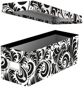 img 4 attached to 📦 Snap-N-Store CD Storage Box - Pack of 1 - 5.1&#34; x 5.1&#34; x 13.2&#34;, Holds up to 165 Discs - Black/White Scroll