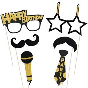 img 1 attached to 🎉 LUOEM Glitter Birthday Photo Booth Props Pack of 20 – Perfect 16th, 30th, 50th, and 60th Birthday Decorations and Supplies