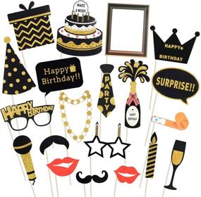 img 4 attached to 🎉 LUOEM Glitter Birthday Photo Booth Props Pack of 20 – Perfect 16th, 30th, 50th, and 60th Birthday Decorations and Supplies