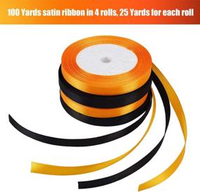 img 3 attached to 🎃 Black Orange Wide Halloween Ribbon Wrapping