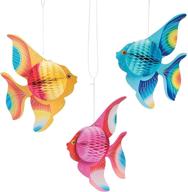 hanging tissue fish decorations (6 pc) for sea adventure 🧻 themed parties or decor in home, school or office - fun express логотип