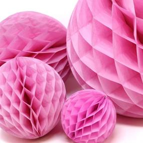 img 3 attached to 🎀 Just Artifacts Tissue Paper Honeycomb Ball (Set of 3, 8inch, Baby Pink) - Explore More Color & Size Options!