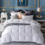 🛏️ twin size warmkiss all goose down comforter - 100% egyptian cotton, 400tc duvet insert, white heavyweight (68x90, twin) logo