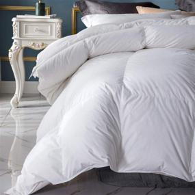 img 1 attached to 🛏️ Twin Size WarmKiss All Goose Down Comforter - 100% Egyptian Cotton, 400TC Duvet Insert, White Heavyweight (68x90, Twin)