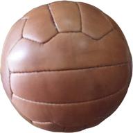 fnine vintage soccer ball: authentic antique leather football in light brown логотип